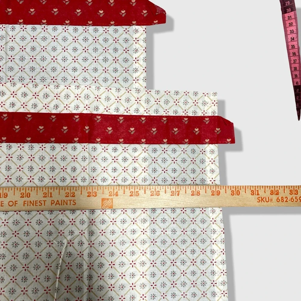 Valance Kitchen Curtains Set of 4 Red White Chicken‎ Farmhouse Country Decor